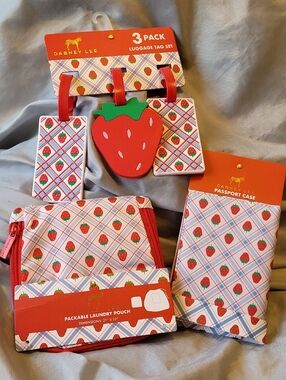Dabney Lee Strawberry Travel Set - Red, Green, Blue Hh